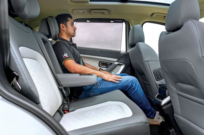 Tata Harrier EV rear seats Tata Harrier EV rear seats