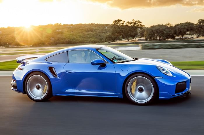 2025 Porsche 91 Turbo S front left side on track action