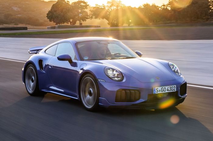 2025 Porsche 91 Turbo S front right side on track action