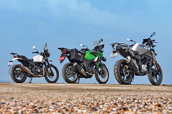 Royal Enfield Himalayan vs BMW G 310 GS vs Kawasaki Versys-X 300 rear static Royal Enfield Himalayan vs BMW G 310 GS vs Kawasaki Versys-X 300 rear static
