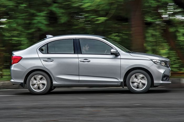 Honda Amaze side action Honda Amaze side action