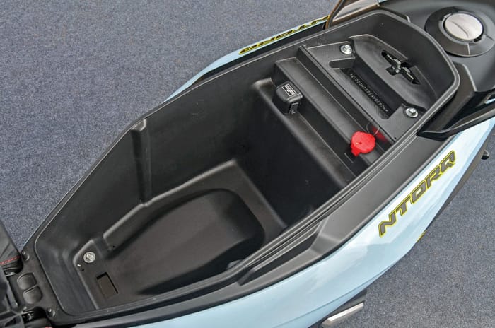 TVS Ntorq 150 underseat storage