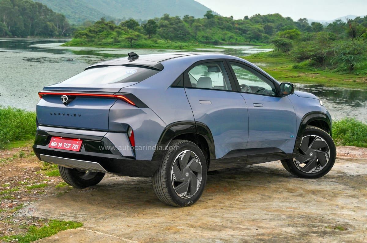 Tata Curvv EV rear three quarter