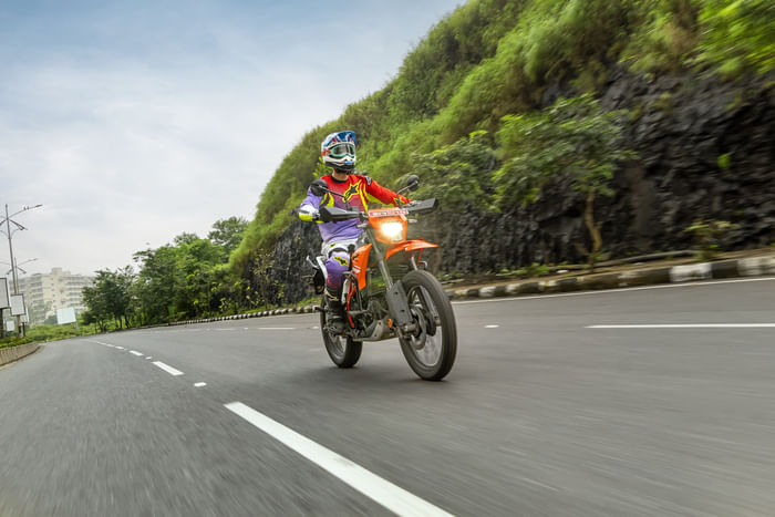 KTM 390 Enduro R global spec riding shot
