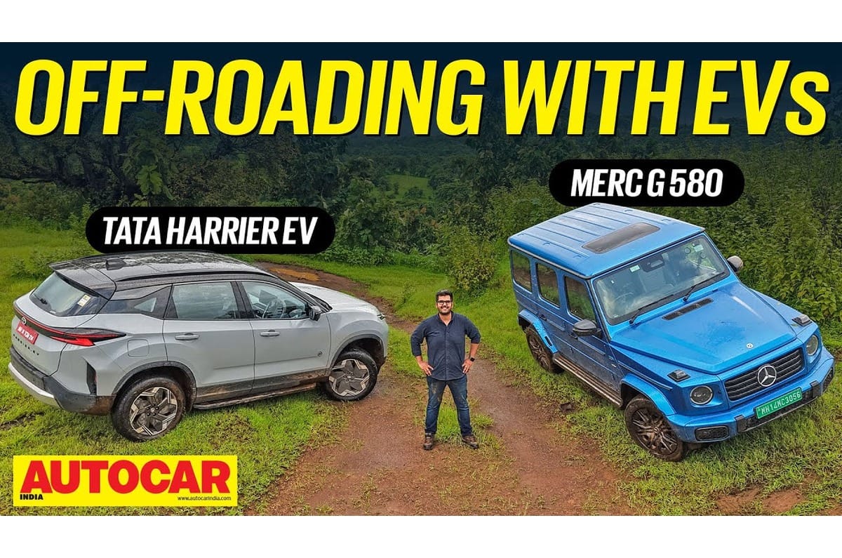 Tata Harrier EV and Mercedes G 580 off-road test video