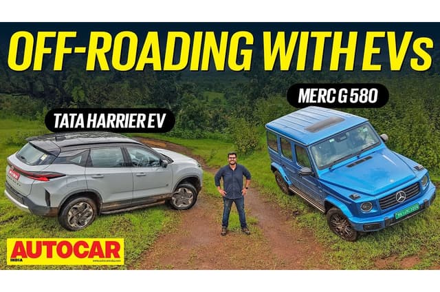 Tata Harrier EV and Mercedes G 580 off-road test video