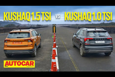 Skoda Kushaq 1.5 TSI vs Kushaq 1.0 TSI drag race video