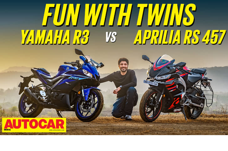 Aprilia RS 457 vs Yamaha R3 comparison video