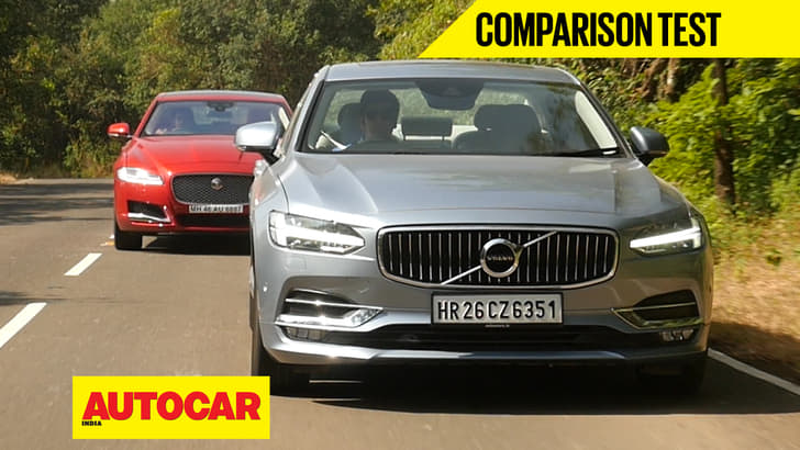 2016 Volvo S90 vs Jaguar XF comparison video