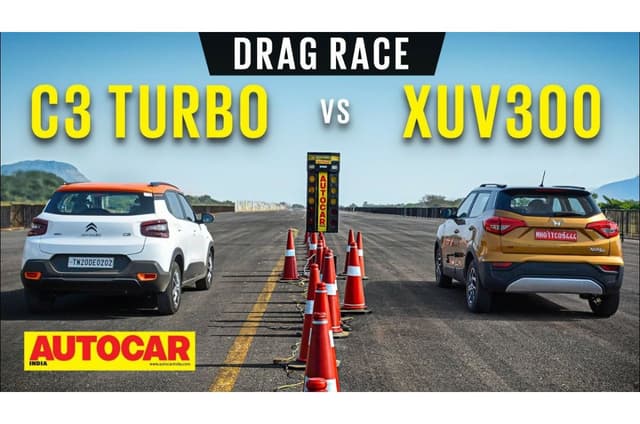 Citroen C3 Turbo vs Mahindra XUV300 TurboSport drag race