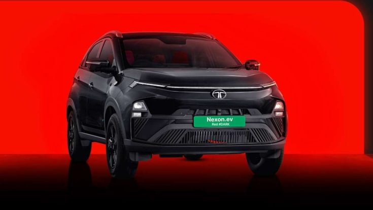 tata nexon ev red dark edition exterior design