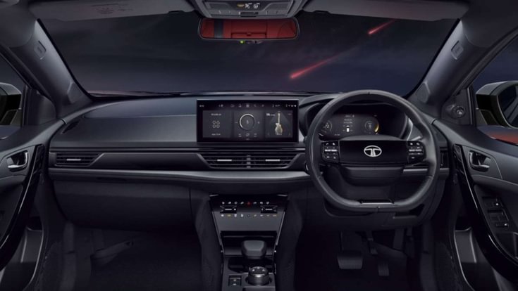 tata nexon ev red dark edition interior design