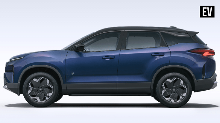 Tata Harrier EV side profile in studio