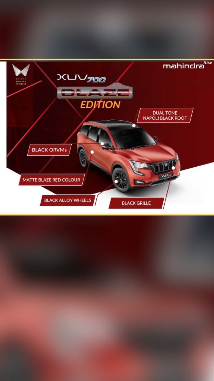 Mahindra XUV700 Blaze Edition design, exterior