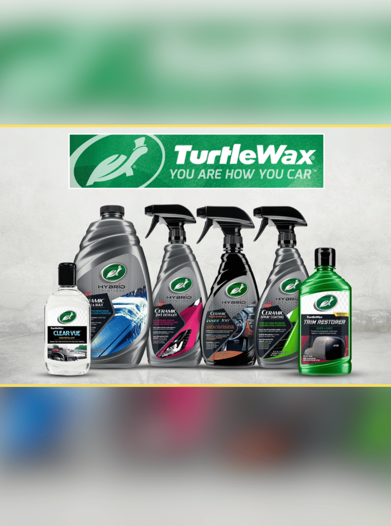 Turtle Wax ClearVue Rain Repellent, Hybrid Solutions Ceramic Wash & Wax, Hybrid Solutions Ceramic Wax 3-in-1 Detailer, Ceramic + Graphene Inside Job, Hybrid Solutions Ceramic Acrylic Black Wax, Trim Restorer